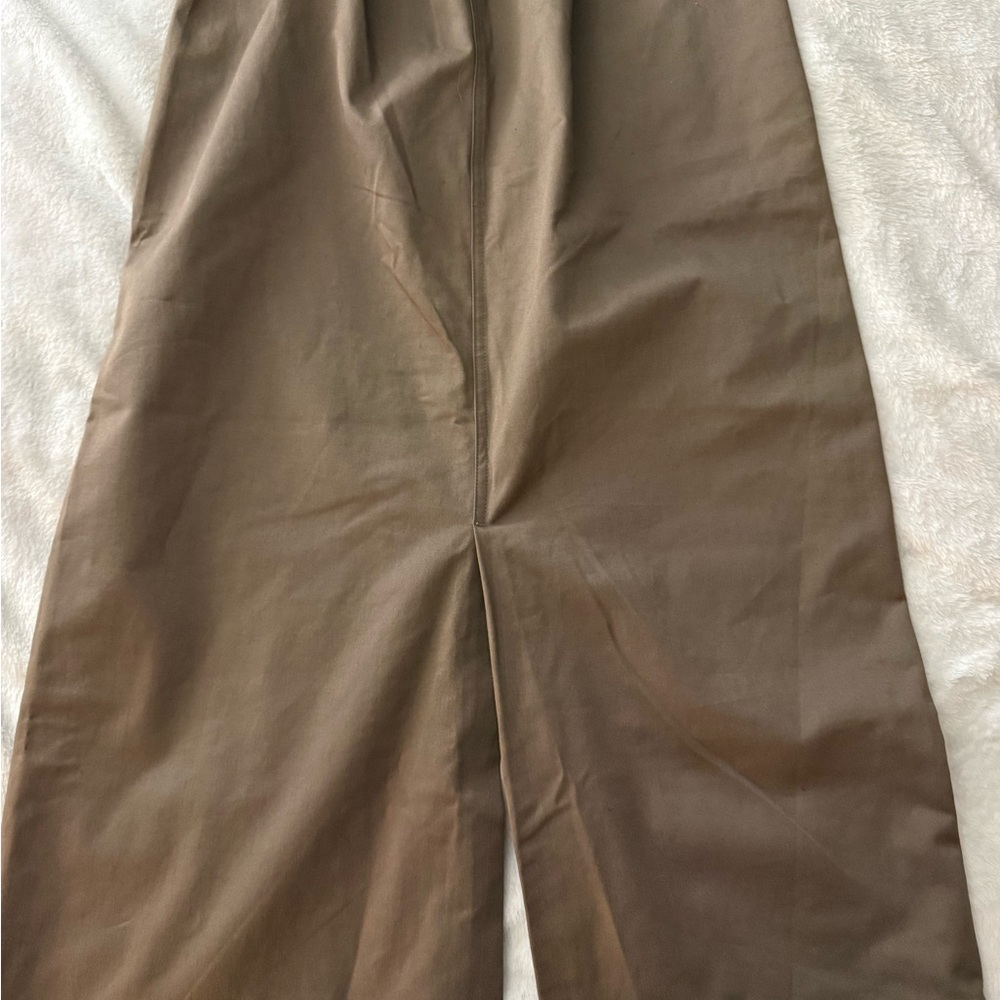 NWT Nike Twill Maxi Skirt Cotton Womens Size S Brown Slit Sportswear - Picture 8 of 10